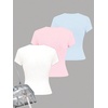 image:imageRoseSeek Girls Shirts 3 Packs Graphic Tees Vacation Hibiscus Top Crewneck Short Sleeve Cute Tops Summer Slim Fit T ShirtMulticolor Pink and Yellow