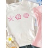image:imageRoseSeek Girls Shirts 3 Packs Graphic Tees Vacation Hibiscus Top Crewneck Short Sleeve Cute Tops Summer Slim Fit T ShirtMulticolor Pink and Yellow
