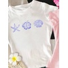 image:imageRoseSeek Girls Shirts 3 Packs Graphic Tees Vacation Hibiscus Top Crewneck Short Sleeve Cute Tops Summer Slim Fit T ShirtPink Black White