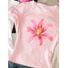 image:imageRoseSeek Girls Shirts 3 Packs Graphic Tees Vacation Hibiscus Top Crewneck Short Sleeve Cute Tops Summer Slim Fit T ShirtPink Black White