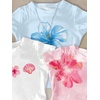 image:imageRoseSeek Girls Shirts 3 Packs Graphic Tees Vacation Hibiscus Top Crewneck Short Sleeve Cute Tops Summer Slim Fit T ShirtPink Blue White