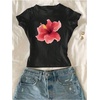 image:imageRoseSeek Girls Shirts 3 Packs Graphic Tees Vacation Hibiscus Top Crewneck Short Sleeve Cute Tops Summer Slim Fit T ShirtPink Multicolor