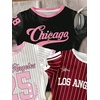image:imageRoseSeek Girls Shirts 3 Packs Graphic Tees Vacation Hibiscus Top Crewneck Short Sleeve Cute Tops Summer Slim Fit T ShirtRed Black White