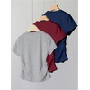 image:imageRoseSeek Girls Shirts 3 Packs Graphic Tees Vacation Hibiscus Top Crewneck Short Sleeve Cute Tops Summer Slim Fit T ShirtRed Blue Grey