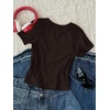 image:imageRoseSeek Girls Shirts 3 Packs Graphic Tees Vacation Hibiscus Top Crewneck Short Sleeve Cute Tops Summer Slim Fit T ShirtRed Brown Beige