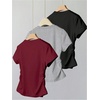 image:imageRoseSeek Girls Shirts 3 Packs Graphic Tees Vacation Hibiscus Top Crewneck Short Sleeve Cute Tops Summer Slim Fit T ShirtRed Multicolor
