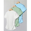 image:imageRoseSeek Girls Shirts 3 Packs Graphic Tees Vacation Hibiscus Top Crewneck Short Sleeve Cute Tops Summer Slim Fit T ShirtSolid Multicolor