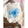 image:imageRoseSeek Girls Shirts 3 Packs Star Butterfly Graphic Tees Crew Neck Short Sleeve T Shirt Casual TopsBeige Blue Pink