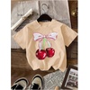 image:imageRoseSeek Girls Shirts 3 Packs Star Butterfly Graphic Tees Crew Neck Short Sleeve T Shirt Casual TopsBeige Pink Black