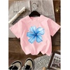 image:imageRoseSeek Girls Shirts 3 Packs Star Butterfly Graphic Tees Crew Neck Short Sleeve T Shirt Casual TopsBeige Pink White