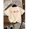 image:imageRoseSeek Girls Shirts 3 Packs Star Butterfly Graphic Tees Crew Neck Short Sleeve T Shirt Casual TopsBeige Pink White