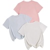 image:imageRoseSeek Girls Shirts 3 Packs Star Butterfly Graphic Tees Crew Neck Short Sleeve T Shirt Casual TopsBlue Pink White