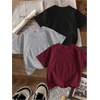image:imageRoseSeek Girls Shirts 3 Packs Star Butterfly Graphic Tees Crew Neck Short Sleeve T Shirt Casual TopsBurgundy Black Grey