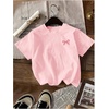 image:imageRoseSeek Girls Shirts 3 Packs Star Butterfly Graphic Tees Crew Neck Short Sleeve T Shirt Casual TopsMix Beige Pink Black