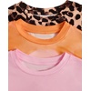 image:imageRoseSeek Girls Shirts 3 Packs Star Butterfly Graphic Tees Crew Neck Short Sleeve T Shirt Casual TopsOrange Pink Black