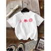 image:imageRoseSeek Girls Shirts 3 Packs Star Butterfly Graphic Tees Crew Neck Short Sleeve T Shirt Casual TopsPink White Beige