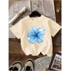 image:imageRoseSeek Girls Shirts 3 Packs Star Butterfly Graphic Tees Crew Neck Short Sleeve T Shirt Casual TopsPink White Beige