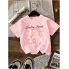 image:imageRoseSeek Girls Shirts 3 Packs Star Butterfly Graphic Tees Crew Neck Short Sleeve T Shirt Casual TopsPink White Beige