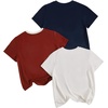 image:imageRoseSeek Girls Shirts 3 Packs Star Butterfly Graphic Tees Crew Neck Short Sleeve T Shirt Casual TopsRed Blue White