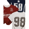 image:imageRoseSeek Girls Shirts 3 Packs Star Butterfly Graphic Tees Crew Neck Short Sleeve T Shirt Casual TopsRed Blue White