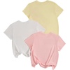 image:imageRoseSeek Girls Shirts 3 Packs Star Butterfly Graphic Tees Crew Neck Short Sleeve T Shirt Casual TopsYellow Pink White