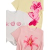 image:imageRoseSeek Girls Shirts 3 Packs Star Butterfly Graphic Tees Crew Neck Short Sleeve T Shirt Casual TopsYellow Pink White