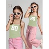 image:imageRoseSeek Girls Sleeveless Jersey Shirts Number Graphic Camisole Tops Workout Sports Y2K TopGreen