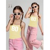 image:imageRoseSeek Girls Sleeveless Jersey Shirts Number Graphic Camisole Tops Workout Sports Y2K TopYellow