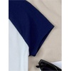 image:imageRoseSeek Girls Star Patchwork Color Block Crop Tops Short Sleeve Crew Neck Ribbed T ShirtsBlue