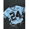 image:imageRoseSeek Girls Y2K Mesh Oversized Jersey Tops Number Star Graphic Tees Vintage V Neck T ShirtsBlue