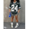 image:imageRoseSeek Girls Y2K Mesh Oversized Jersey Tops Number Star Graphic Tees Vintage V Neck T ShirtsDark Green