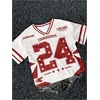 image:imageRoseSeek Girls Y2K Mesh Oversized Jersey Tops Number Star Graphic Tees Vintage V Neck T ShirtsRed
