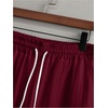image:imageRoseSeek Mens 2 Piece Beach Vacation Linen Outfits Button Down Short Sleeve Shirts and Straight Leg Pants SetBurgundy