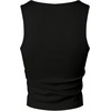 image:imageRoseSeek Mens 2 Piece Set Ribbed Knit Tank Top Fitted Cut Out Crop Tops Summer Undershirts Club WearBlack