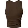 image:imageRoseSeek Mens 2 Piece Set Ribbed Knit Tank Top Fitted Cut Out Crop Tops Summer Undershirts Club WearCoffee Brown