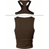 image:imageRoseSeek Mens 2 Piece Set Ribbed Knit Tank Top Fitted Cut Out Crop Tops Summer Undershirts Club WearCoffee Brown