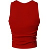 image:imageRoseSeek Mens 2 Piece Set Ribbed Knit Tank Top Fitted Cut Out Crop Tops Summer Undershirts Club WearRed