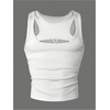 image:imageRoseSeek Mens 2 Piece Set Ribbed Knit Tank Top Fitted Cut Out Crop Tops Summer Undershirts Club WearWhite