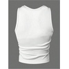 image:imageRoseSeek Mens 2 Piece Set Ribbed Knit Tank Top Fitted Cut Out Crop Tops Summer Undershirts Club WearWhite