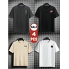 image:imageRoseSeek Mens 4 Pack Floral Graphic Tees Short Sleeve Casual Vintage T Shirt Summer Tops StreetwearGrey Beige White