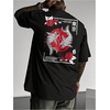 image:imageRoseSeek Mens 4 Pack Floral Graphic Tees Short Sleeve Casual Vintage T Shirt Summer Tops StreetwearGrey Beige White