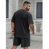 image:imageRoseSeek Mens Big and Tall 2 Piece Summer Outfits Textured Drop Shoulder T Shirt and Short Sets TracksuitMedium Dark Grey
