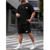 image:imageRoseSeek Mens Big and Tall Shorts Set Short Sleeve T Shirt and Track Shorts Clothing Set 2 Piece OutfitsBlack