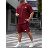 image:imageRoseSeek Mens Big and Tall Shorts Set Short Sleeve T Shirt and Track Shorts Clothing Set 2 Piece OutfitsBurgundy