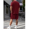 image:imageRoseSeek Mens Big and Tall Shorts Set Short Sleeve T Shirt and Track Shorts Clothing Set 2 Piece OutfitsBurgundy