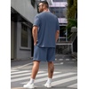 image:imageRoseSeek Mens Big and Tall Shorts Set Short Sleeve T Shirt and Track Shorts Clothing Set 2 Piece OutfitsDeep Dusty Blue