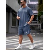 image:imageRoseSeek Mens Big and Tall Shorts Set Short Sleeve T Shirt and Track Shorts Clothing Set 2 Piece OutfitsDeep Dusty Blue