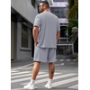 image:imageRoseSeek Mens Big and Tall Shorts Set Short Sleeve T Shirt and Track Shorts Clothing Set 2 Piece OutfitsLight Blue