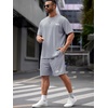 image:imageRoseSeek Mens Big and Tall Shorts Set Short Sleeve T Shirt and Track Shorts Clothing Set 2 Piece OutfitsLight Blue