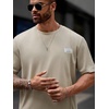 image:imageRoseSeek Mens Big and Tall Shorts Set Short Sleeve T Shirt and Track Shorts Clothing Set 2 Piece OutfitsLight Khaki